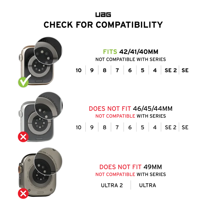 Bracelete UAG Watch 41/40/38 Pathfinder Black/Titanium