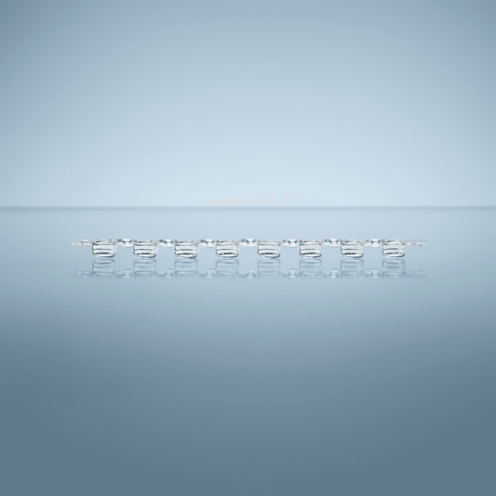 Flat PCR Caps — 8-strip optically clear caps for qPCR