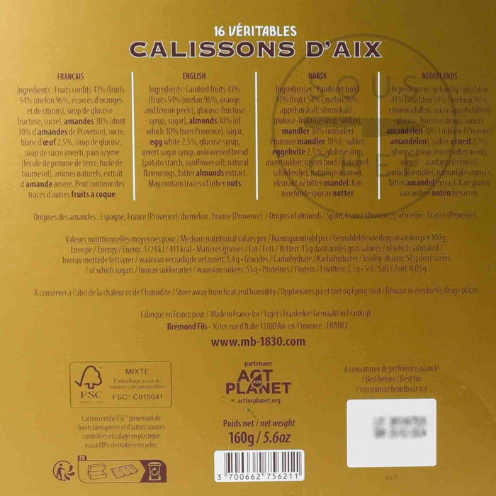 Maison Bremond Calissons from Aix, 160g