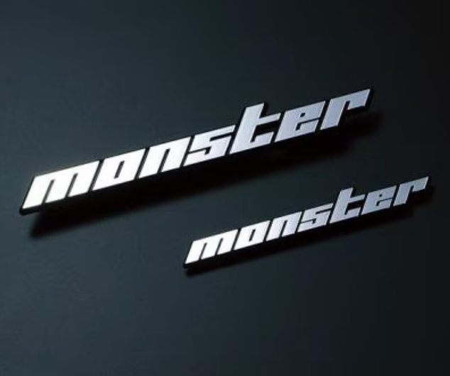 "MONSTER" Chrome Emblem <BR>Size S (100*15mm)