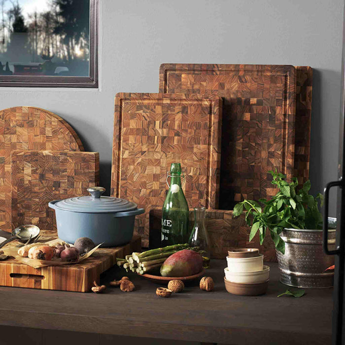 Teakhaus End Grain Butcher Block Rectangular Cutting Board, Medium