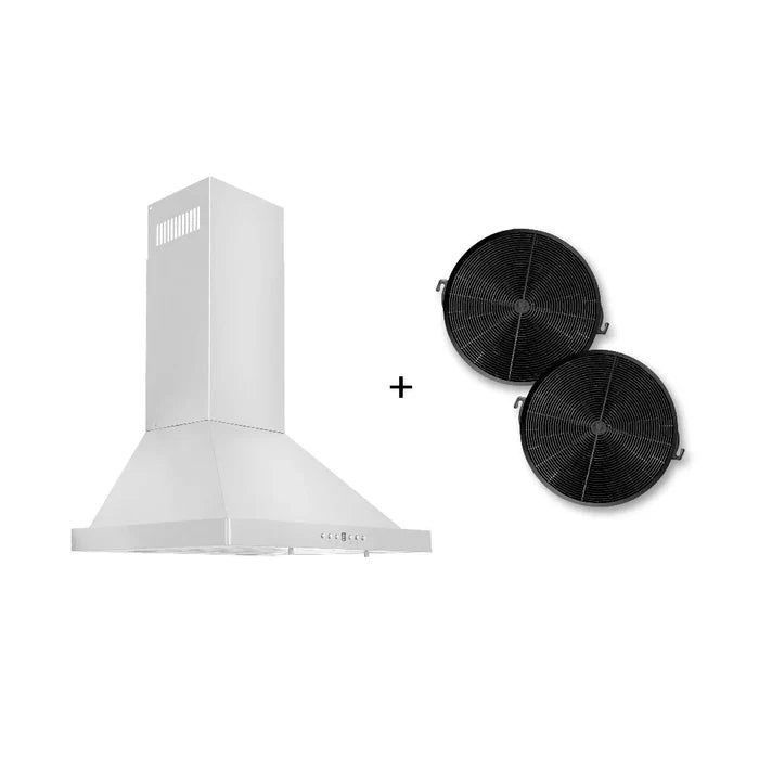 ZLINE Recirculating Wall Mount Range Hood, Charcoal Filters, Stainless Steel KB-CF09K