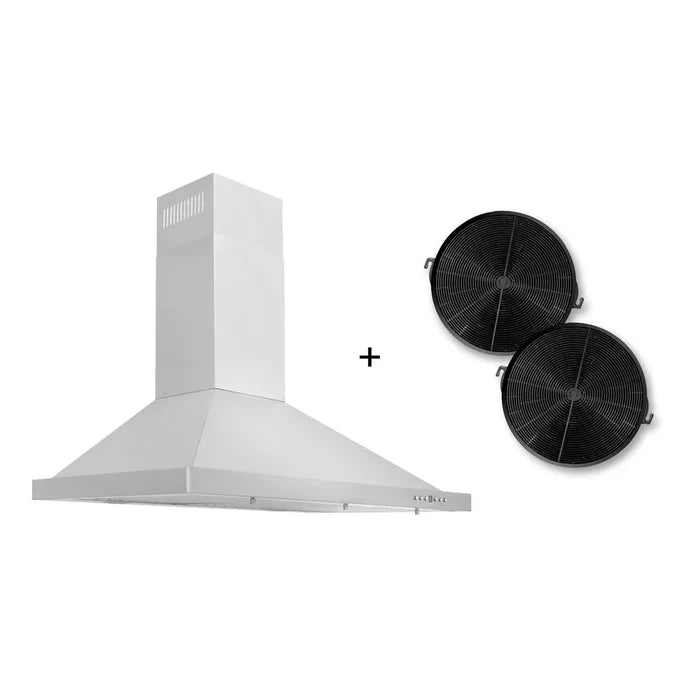 ZLINE Recirculating Wall Mount Range Hood, Charcoal Filters, Stainless Steel KB-CF09K